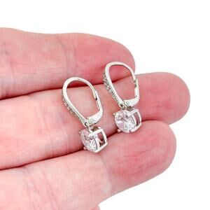 Vintage IBB Sterling Silver 925 Cubic Zirconia Dangle Earrings